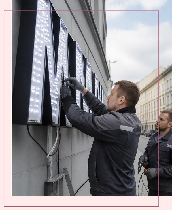Изготовление и монтаж светодиодных LED вывесок в Апатитах