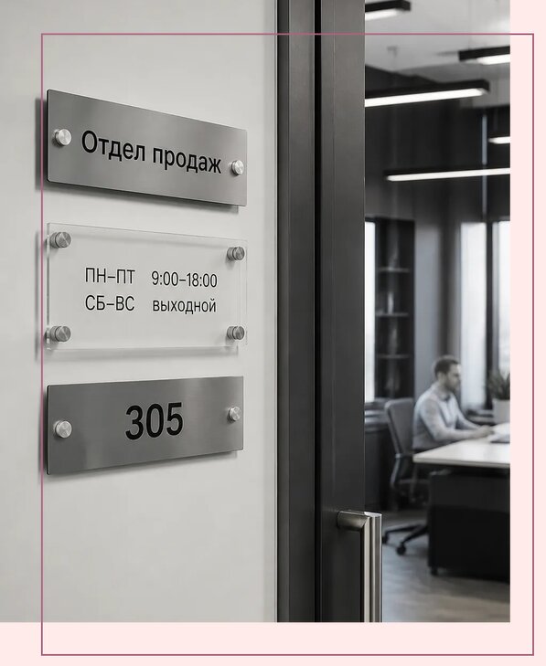 Офисные таблички на дверь в Апатитах по цене от 5082 р. | Аванза-Птт